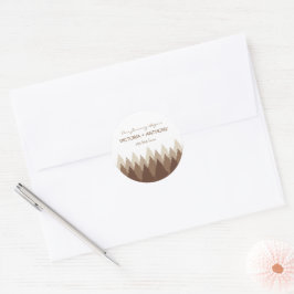 Bruine bosrand bosland huwelijksgunst ronde sticker