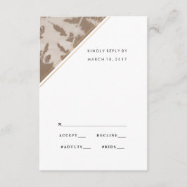 Bruine botanische trouw RSVP kaart, antwoordkaart Kaartje