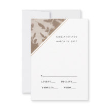 Bruine botanische trouw RSVP kaart, antwoordkaart