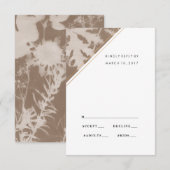 Bruine botanische trouw RSVP kaart, antwoordkaart Kaartje (Voorkant / Achterkant)
