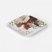 Bruine Bourgondië Verliefd Worden Bloemrijke Bruid Papieren Bordje (Gebogen)