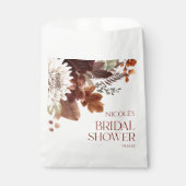 Bruine Bourgondië Verliefd Worden Florale Bruidsdo Bedankzakje (Voorkant)