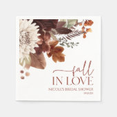 Bruine Bourgondische Herfst Verliefd Bloemen Vrijg Servet (Voorkant)