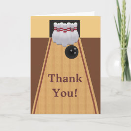 Bruine Bowling Verjaardag Bedankkaart