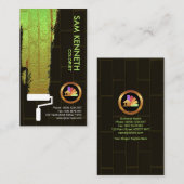 Bruine Brick-muur lichtgevend kleurstof Visitekaartje (Voorkant / Achterkant)