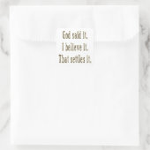 Bruine brieven God heeft het gezegd Vierkante Sticker (Tas)