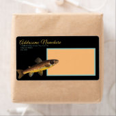Bruine Brook Trout Fly viseert waterverf Etiket (Insitu)