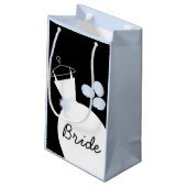 Bruine bruidpastel klein klein cadeauzakje (Achterkant Gekanteld)