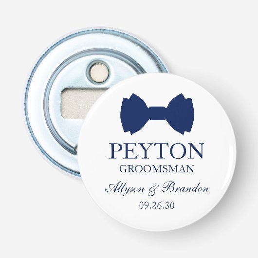 Bruine Bruidsjonker Das Button Flesopener (Voorkant)