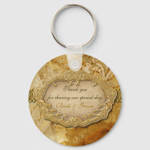  bruine bruiloft " bedankt " sleutelhanger