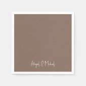 Bruine bruiloft cocktail servet (Voorkant)