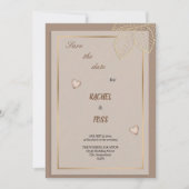 bruine bruiloft uitnodiging (Voorkant)