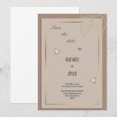 bruine bruiloft uitnodiging (Voorkant / Achterkant)
