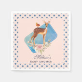  bruine bruin met Baby shower van vogels en Rozen Servet (Voorkant)