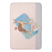 bruine bruin met vogel en Rozen Badmat (Voorkant Verticaal)