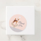  bruine bruin met vogel en Rozen Dank u Bedankjes Labels (In situ)