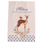  bruine bruin met vogel en Rozen Medium Cadeauzakje (Achterkant)