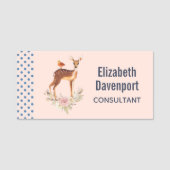  bruine bruin met vogel en Rozen Naamplaatje (Voorkant)