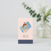 bruine bruin met vogel en Rozen Visitekaartje (Staand voorkant)