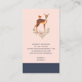 bruine bruin met vogel en Rozen Visitekaartje (Achterkant)