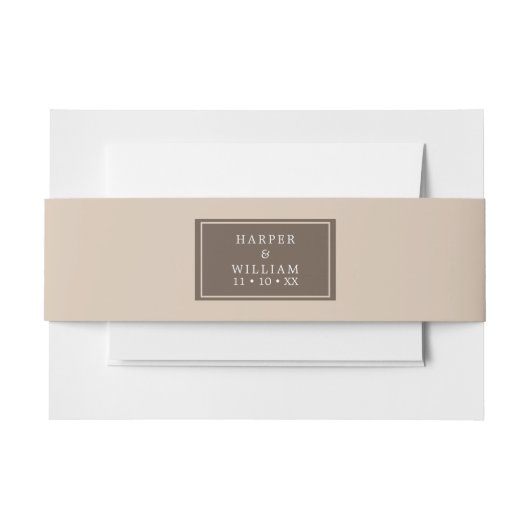 bruine bruinbruinbruinbruinbruinband uitnodigingen wikkel (Voorkant Voorbeeld)