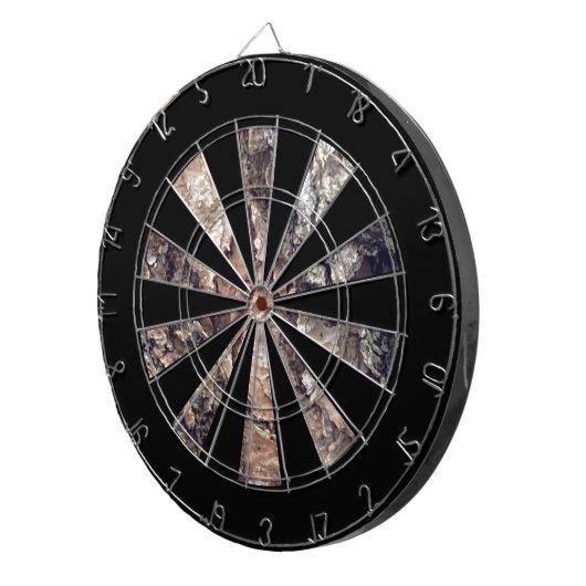 Bruine bruine boomschors textuur dartbord (Voorkant Rechts)