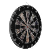 Bruine bruine boomschors textuur dartbord (Voorkant Links)