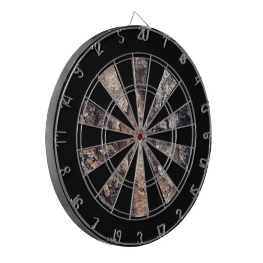 Bruine bruine boomschors textuur dartbord (Voorkant Links)