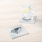 bruine bruine bruiloft met witte en blauwe bloem kartonnen onderzetters (Insitu)