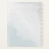 bruine bruine bruiloft met witte en blauwe bloem planner (Achterkant)