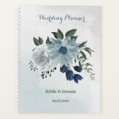 bruine bruine bruiloft met witte en blauwe bloem planner (Voorkant)