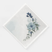 bruine bruine bruiloft met witte en blauwe bloem servet (Hoek)