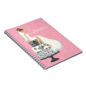 Bruine bruine bruine bruid op bruiloft Cake {roze} Notitieboek (Rechterzijde)