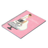Bruine bruine bruine bruid op bruiloft Cake {roze} Notitieboek (Linkerzijde)