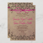  bruine bruine bruine bruiloft in roestvrij Rustis Kaart (Voorkant / Achterkant)