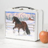 Bruine bruine bypsy verkenner in sneeuw (In situ)