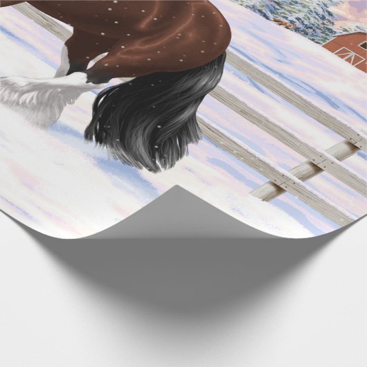 Bruine bruine bypsy verkenner in sneeuw cadeaupapier (Hoek)