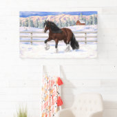 Bruine bruine bypsy verkenner in sneeuw spandoek (Insitu)