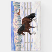 Bruine bruine bypsy verkenner in sneeuw spandoek (Verticaal)