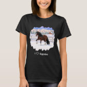 Bruine bruine bypsy verkenner in sneeuw t-shirt (Voorkant)