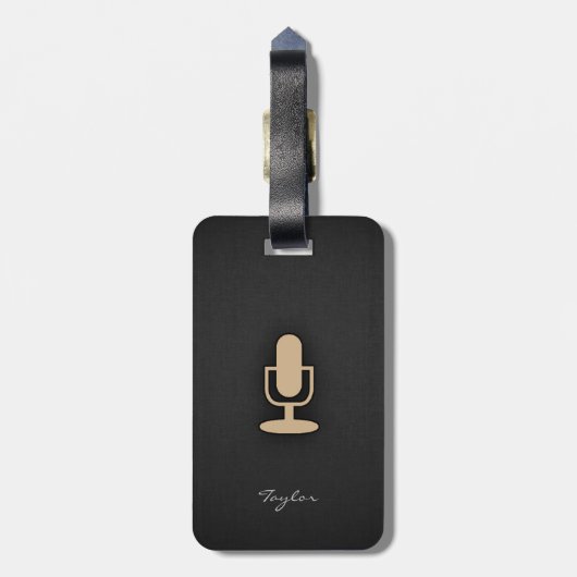 bruine bruine microfoon bagagelabel (Achterkant verticaal)