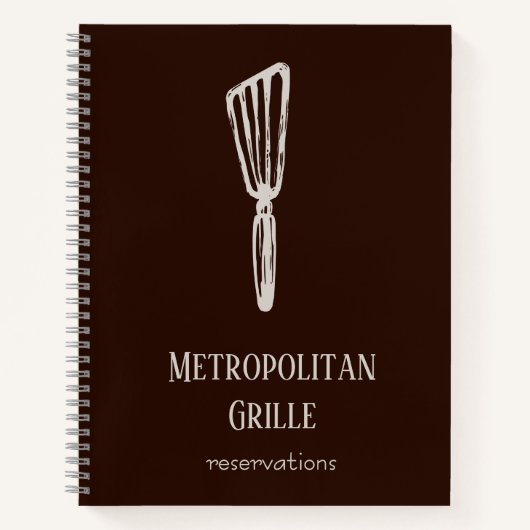 Bruine Bruine Spatel Restaurant Chef Notitieboek (Voorkant)
