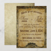 bruine bruine uitnodiging voor een bruiloft (Voorkant / Achterkant)