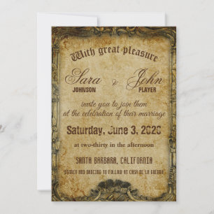 bruine bruine uitnodiging voor een bruiloft
