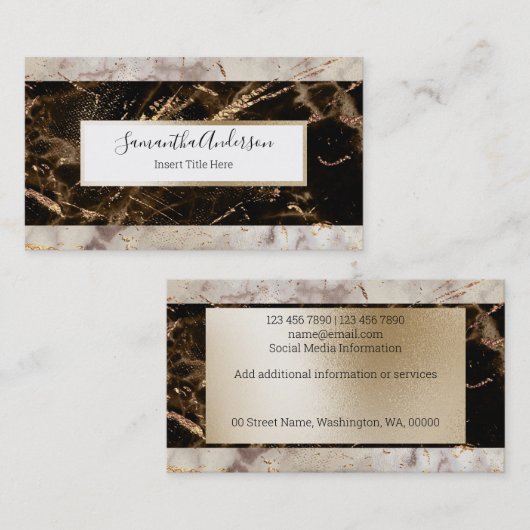 Bruine bruineflectuur van bruinkool visitekaartje (Voorkant / Achterkant)