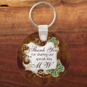 Bruine bruinwatergouden bruinbruidsfeesten sleutelhanger (Voorkant)