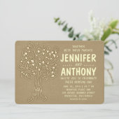 bruine  brute bruidsboomstam uitnodiging voor brui (Staand voorkant)