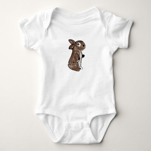 Bruine Bunny Baby Bodysuit (Voorkant)