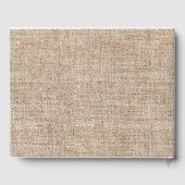 Bruine burlap minimale rustieke land bruiloft gastenboek (Achterkant)