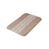 Bruine burlap off-white kanten textuur badmat (Gekanteld)